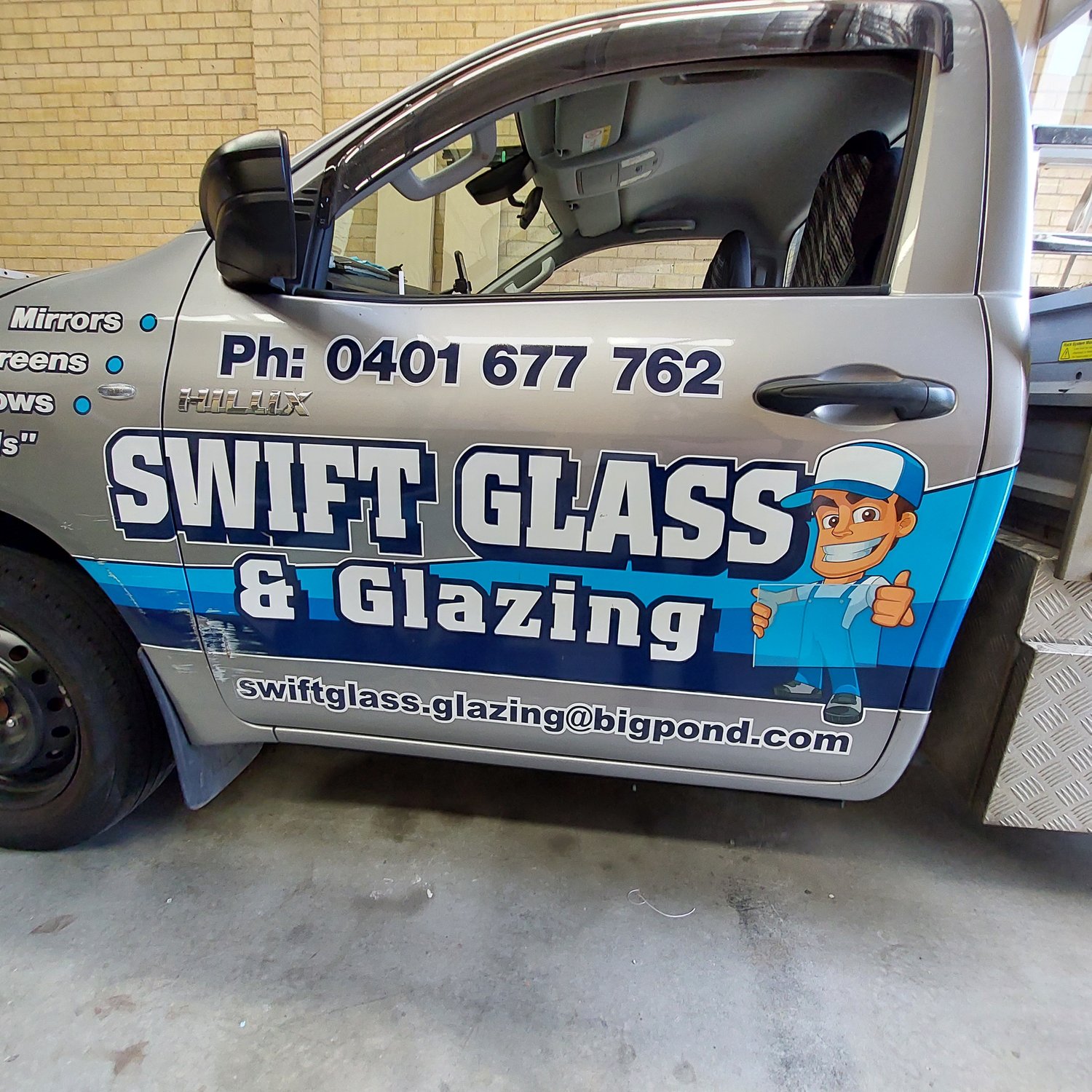 Swift Glass shop and vehicle signage